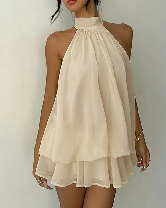 Kleid Neckholder Chiffon Mini