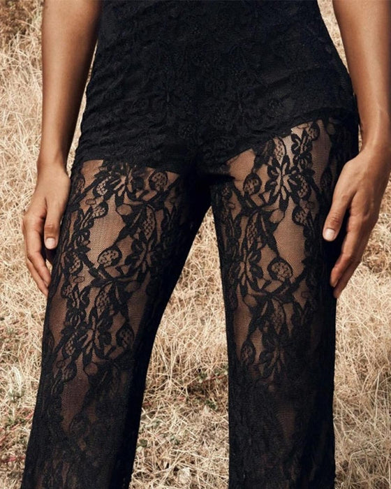 Hose Unifarben Patchwork Doppellagig