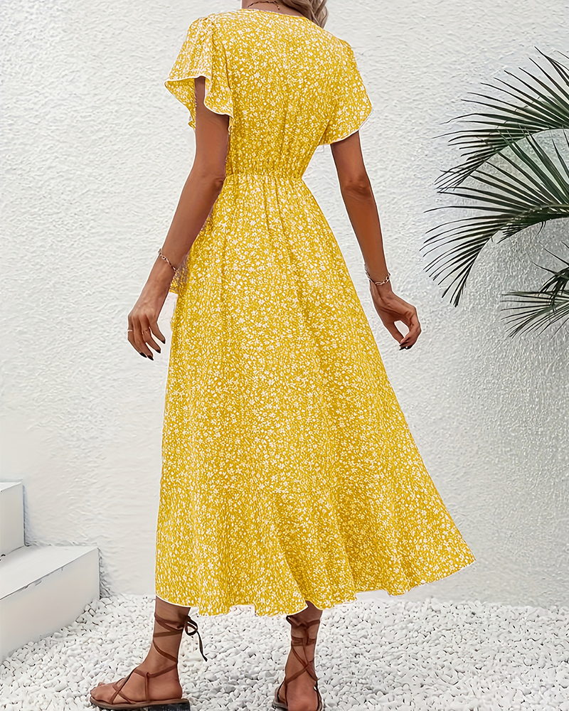 Kleid kleine Blüten binden vorne Urlaub