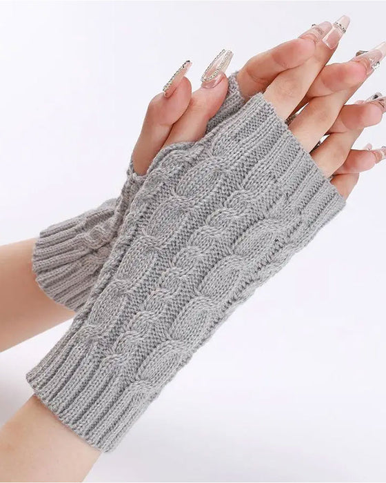 Zopfstrick Fingerlose Handschuhe