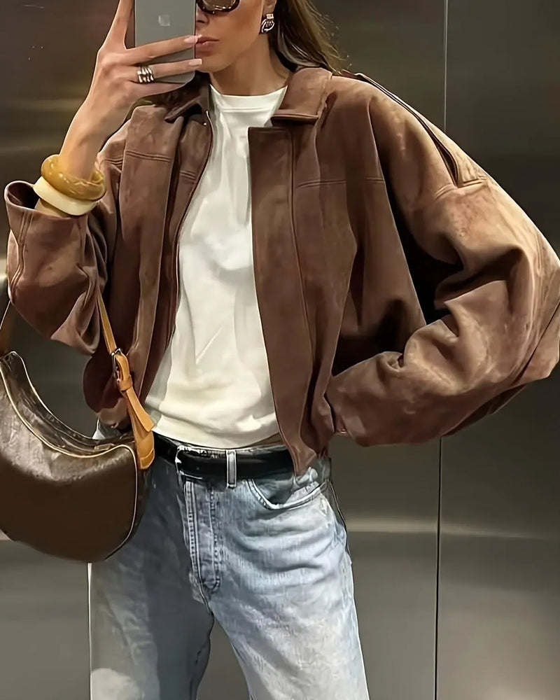Jacke Mode Wildleder Revers