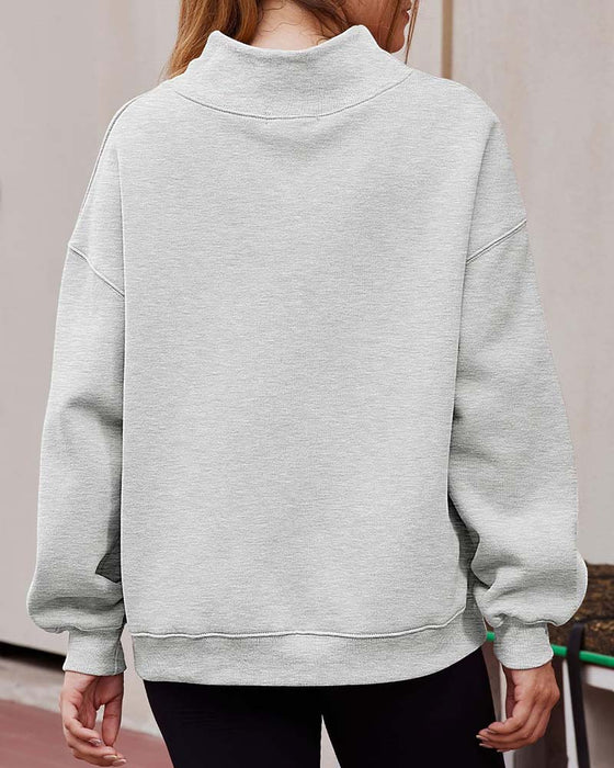 Sweatshirt Drop Schulter Uni Langarm
