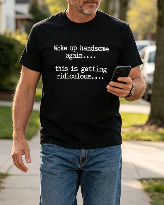 Herren T-Shirt Buchstabe Druck Rundhals