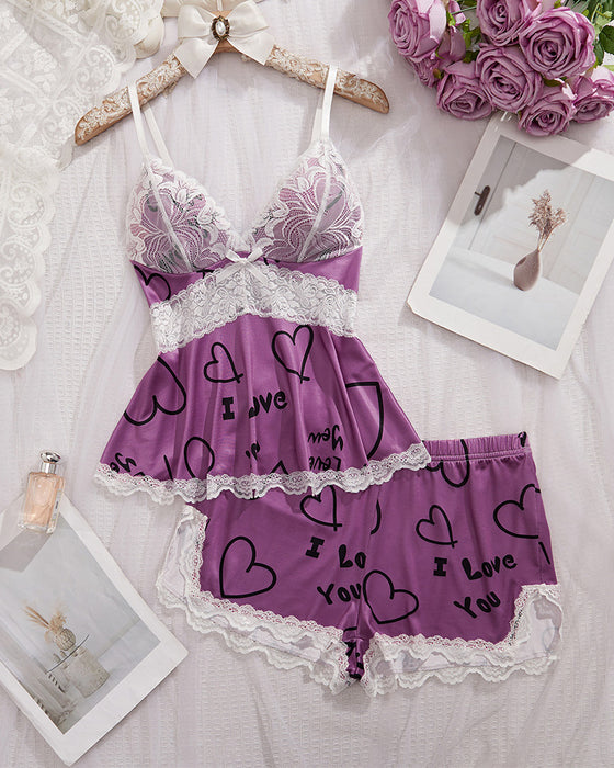 Set Spitze Patchwork Sexy Pyjamav