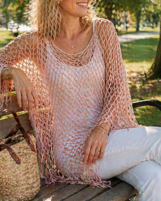 Pullover Franse Mesh Ausgeschnitten