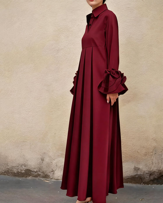 Kleid Mode Hemdkragen ausgestellt