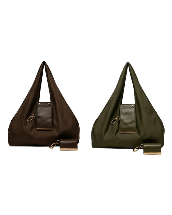 Verwandelbare Charm-Tasche – Stilvolle Vegane Leder Tote & Schlüsselanhänger-Charm