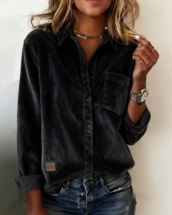 Hemd Modisch Kord Revers