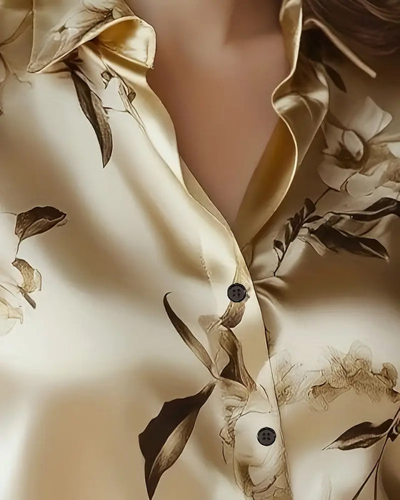 Hemd Retro Stil Blumenprint