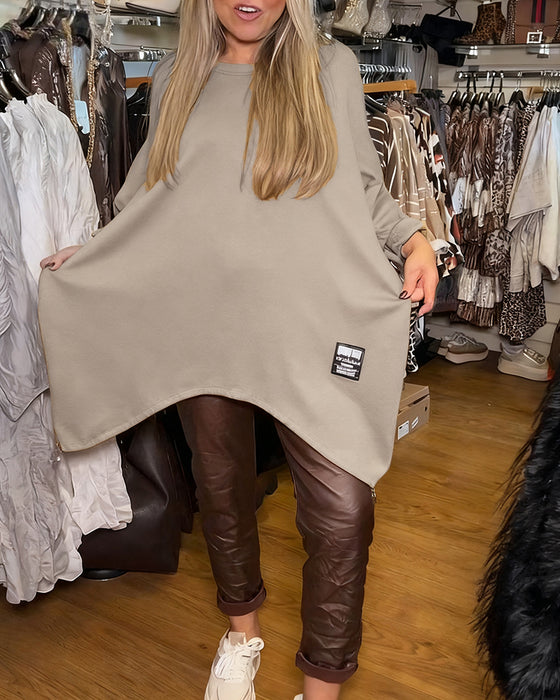 Sweatshirt Mit Rundem Hals Und Lose - Passende Merkmale