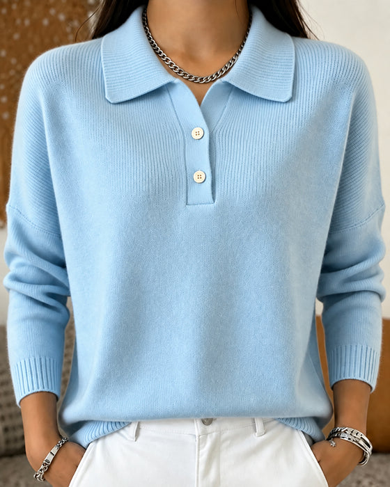 Pullover Halbknopf Knopf Freizeit