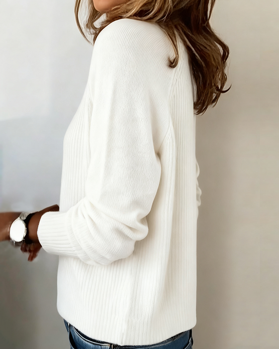 Pullover stylischer Knopf Raglanärmel