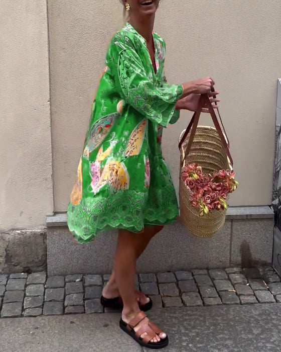Bohème-Kleid mit Modedruck
