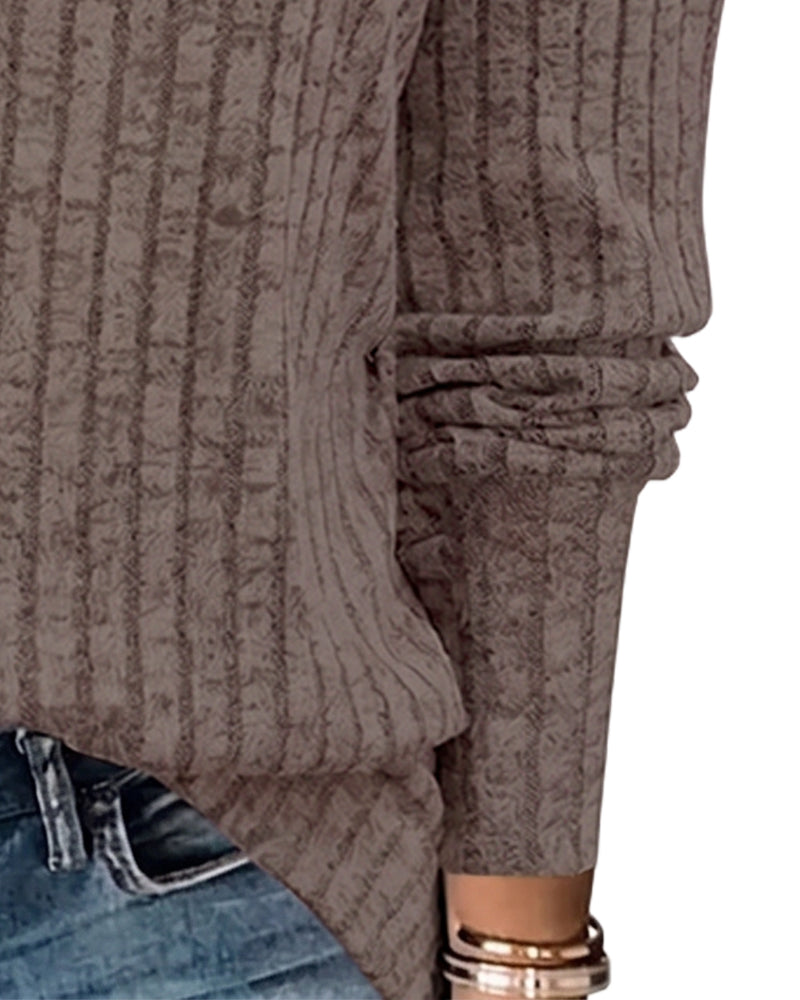 V‑Ausschnitt Langarm‑Top