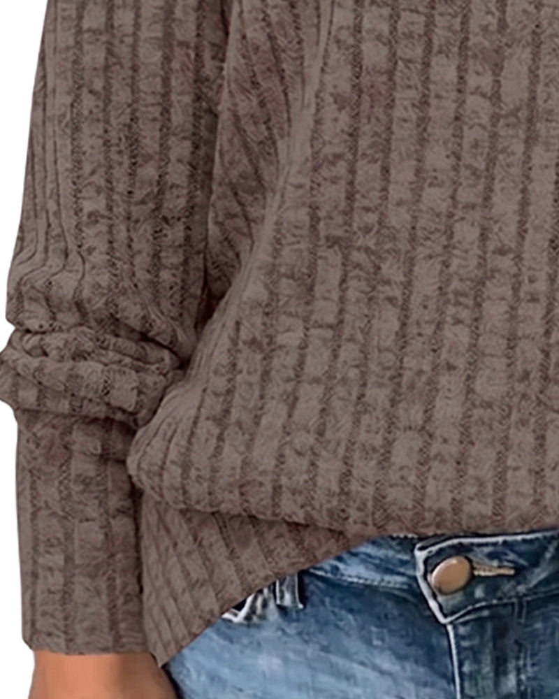 V‑Ausschnitt Langarm‑Top