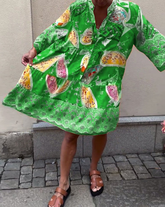 Bohème-Kleid mit Modedruck