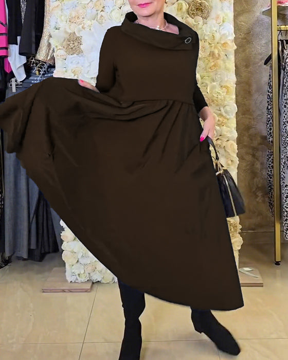 Kleid Modisch Street Uni A-Linie