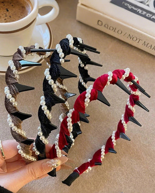 🔥Verkaufshits🔥Vintage Stirnband Mit Kunstperle Und Hohem Kronenteil