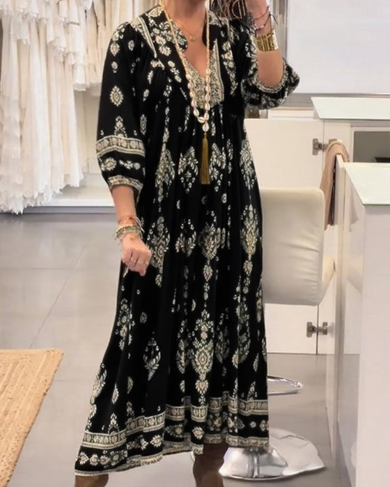 Kleid lässig Print lose Tasche