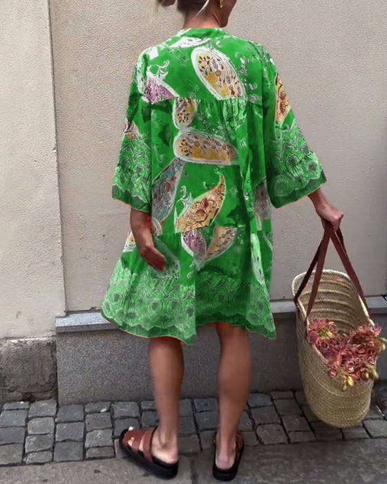 Bohème-Kleid mit Modedruck