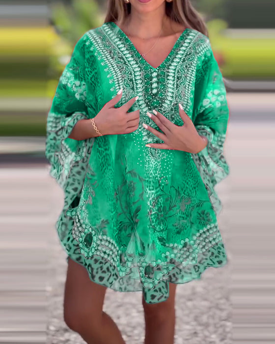 Bluse mit ethnischem Druck