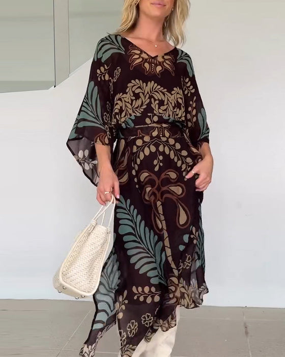 Kleid Boho V-Ausschnitt Weit