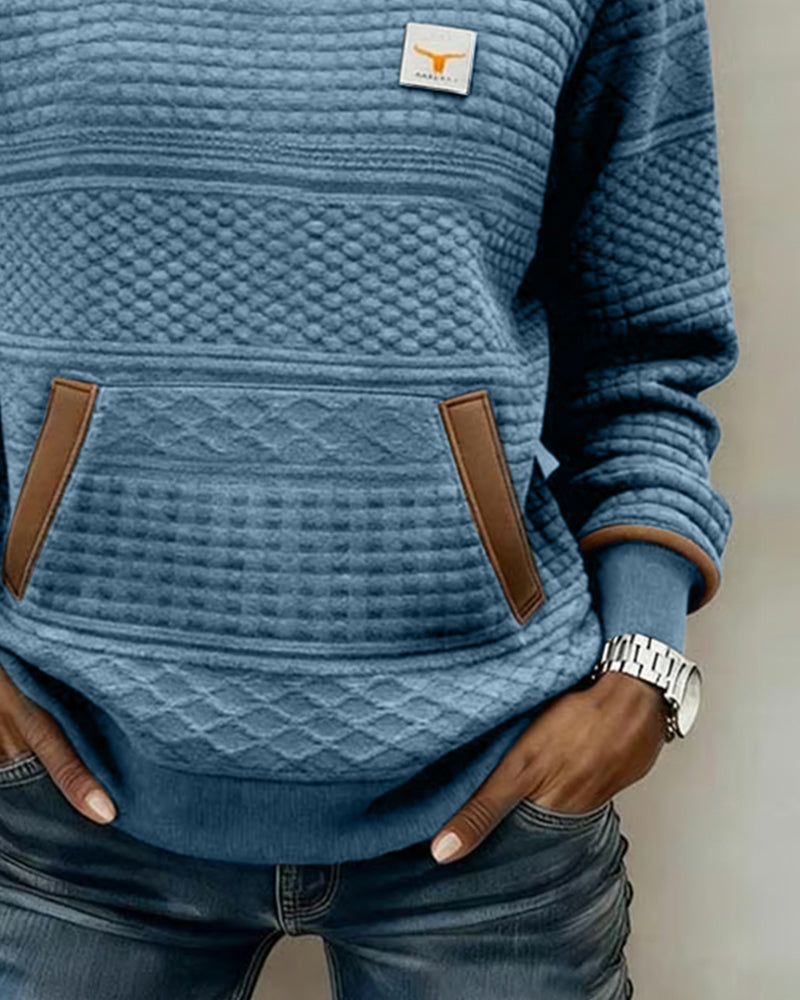 Sweatshirt mit Rundhalsausschnitt und Color-Blocking