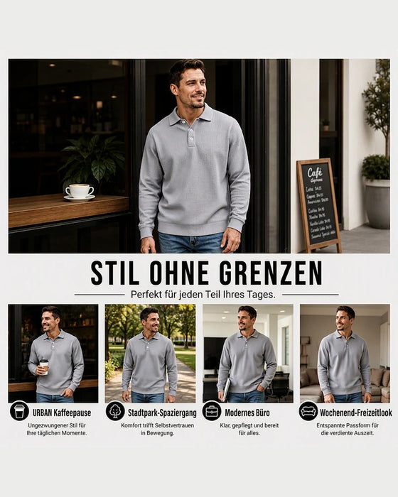 Top Herren Einfarbig Reverskragen