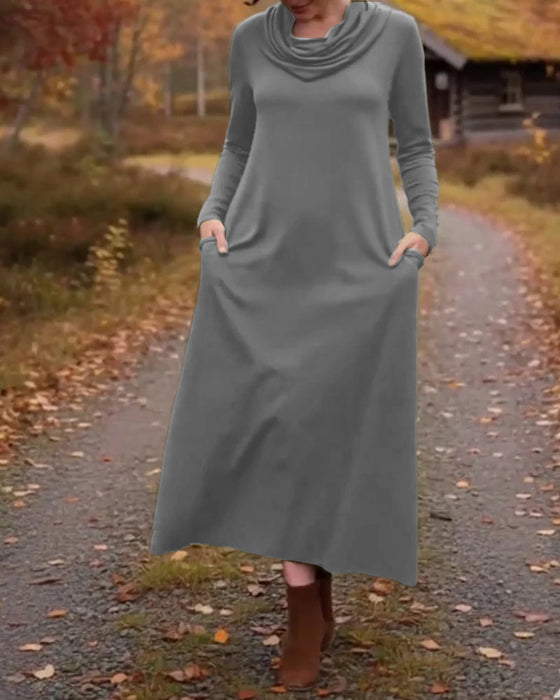 Kleid lässig einfache einfarbige Tasche