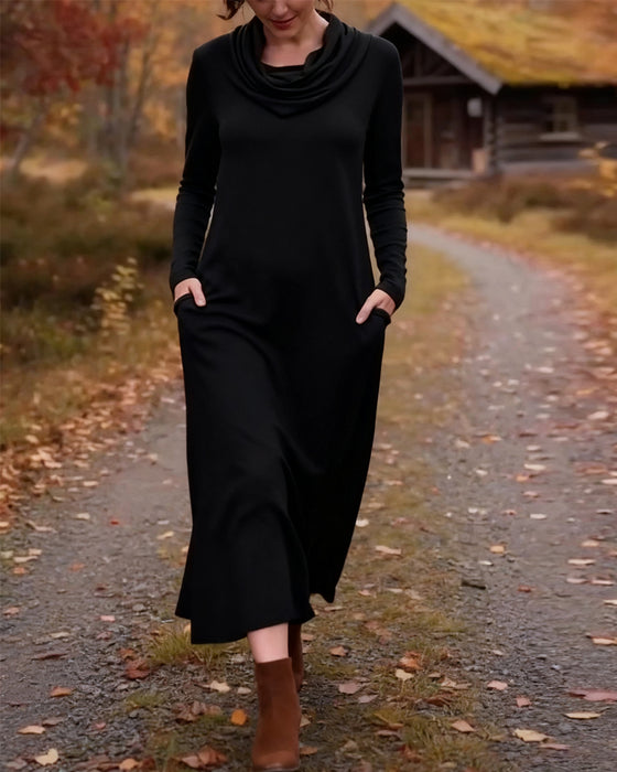 Kleid lässig einfache einfarbige Tasche