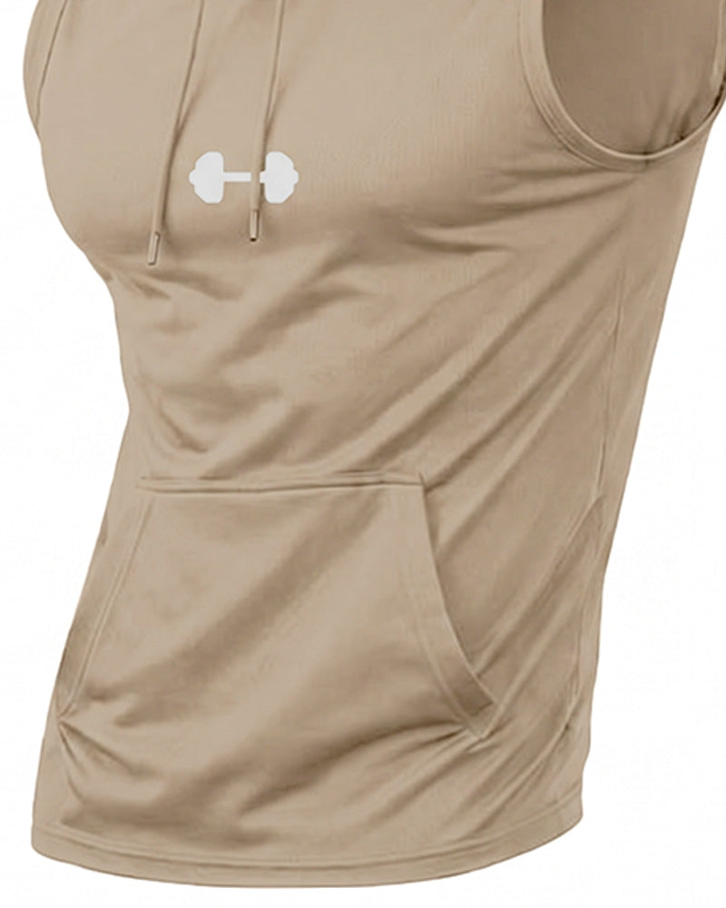 Tank Top Hoodie Sweatshirt Ärmellos Kordelzug
