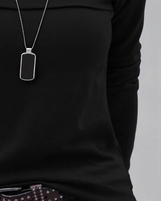 Top Slim Fit plissiert langärmlig