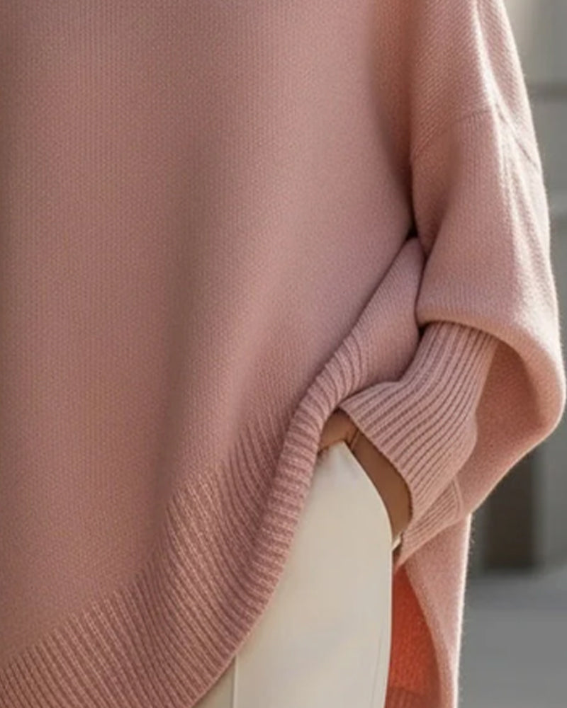 Pullover Rundhals Locker Mittellang