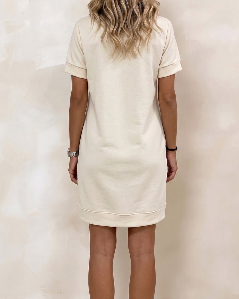 Kleid Mode V-Ausschnitt Kurzärmelig