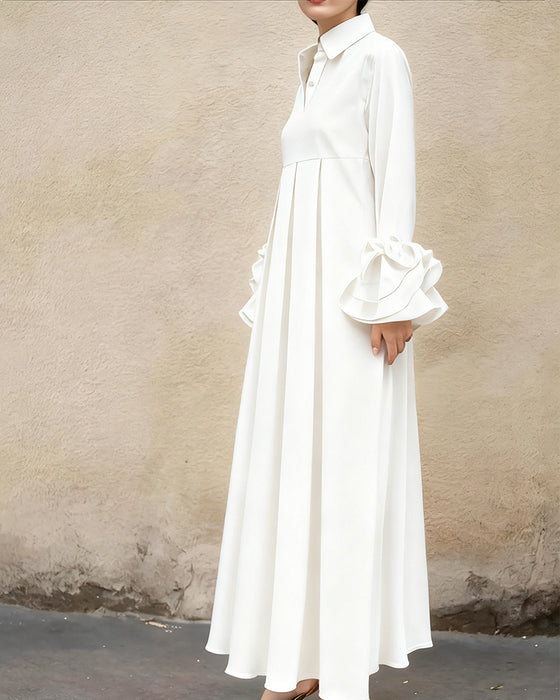 Kleid Mode Hemdkragen ausgestellt