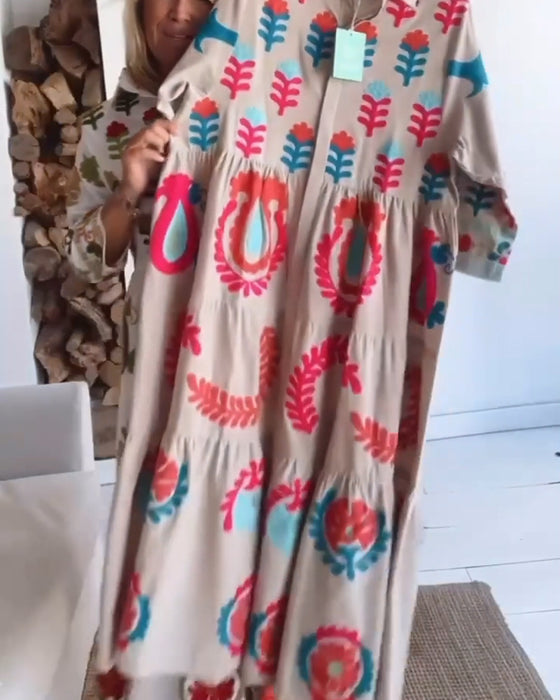 Kleid Blumen Grafischer Druck