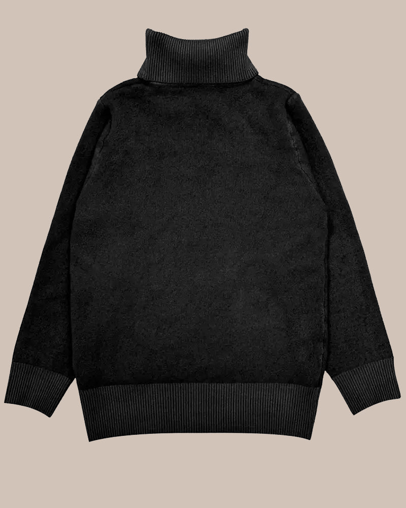 Einfarbiger, langärmliger, dicker pullover