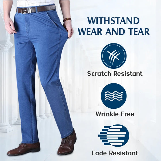 Herren Klassische Gerade Passform Stretchjeans