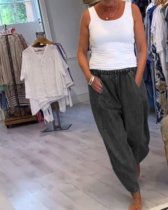 Jeans mit elastischem Bund im lässigen Stil