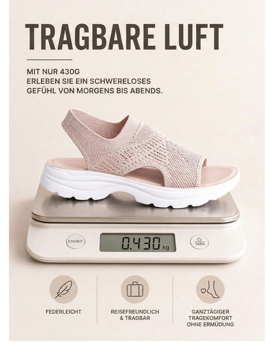 Atmungsaktive Plateau-Sandalen aus Mesh für Damen