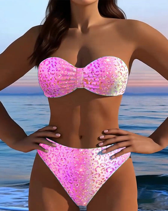 Bikini Leopardenmuster Bandeau