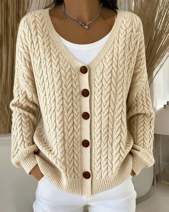 Grobstrick-Cardigan Mit Langen Ärmeln
