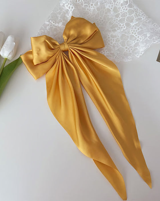 🔥 Große Schleife Haarspange Für Damen – Hochzeit & Alltag Pferdeschwanz Accessoire Mit Langem Ende