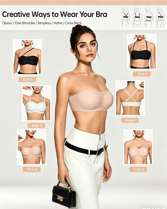 Bh Trägerlos Einfarbig Push-Up