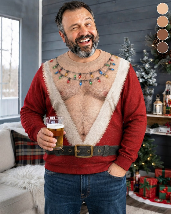 Sweatshirt Rundhals Muskelprint Weihnachtsstil