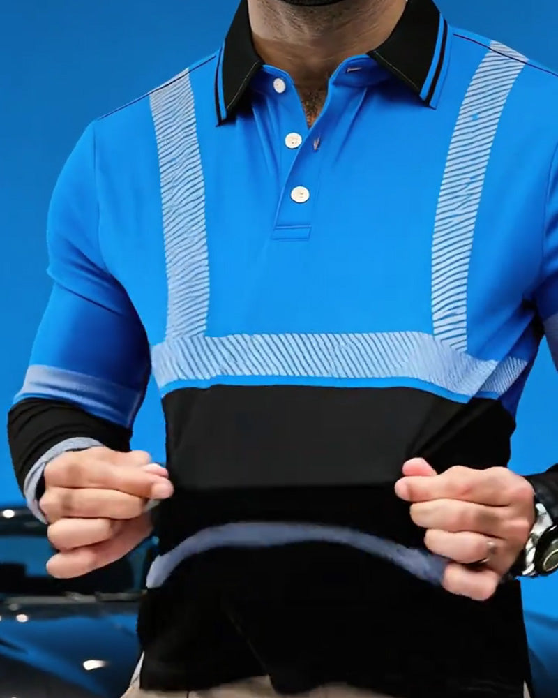 Hemd Farbblock Gestreift Langarm