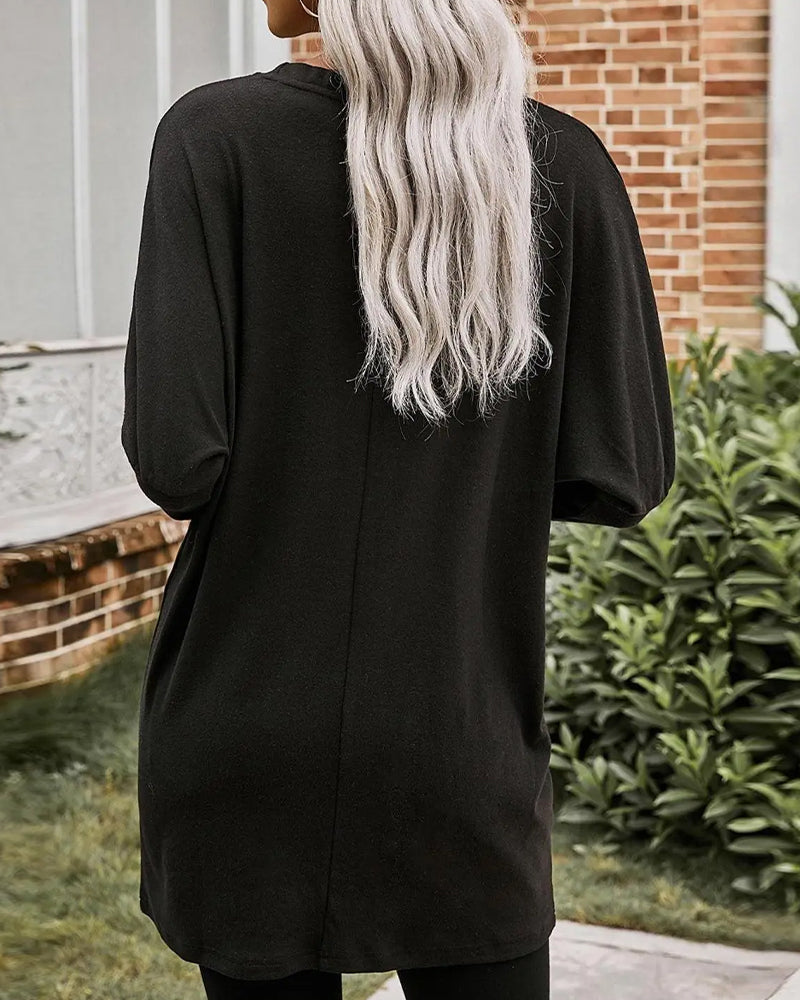 T-Shirt Langarm Freizeit Tasche