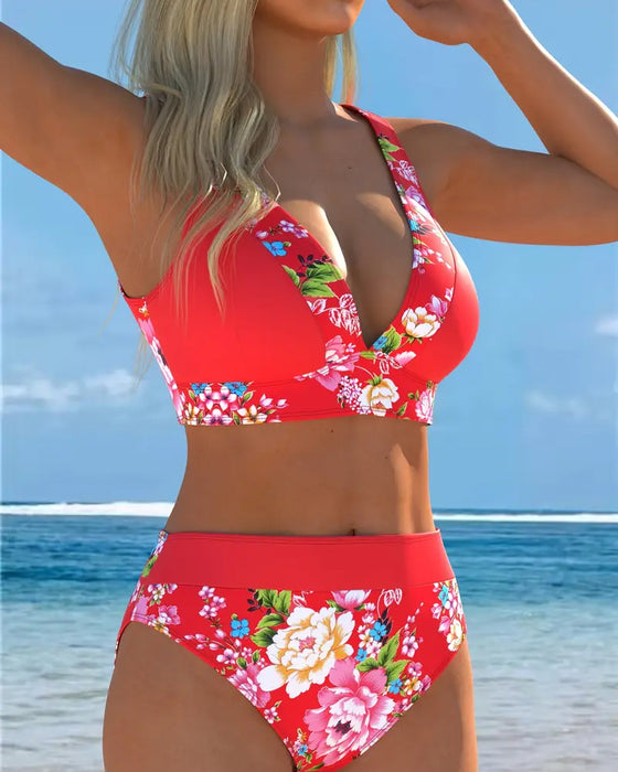 Bikini Zwei - teilig Strand Blumenprint