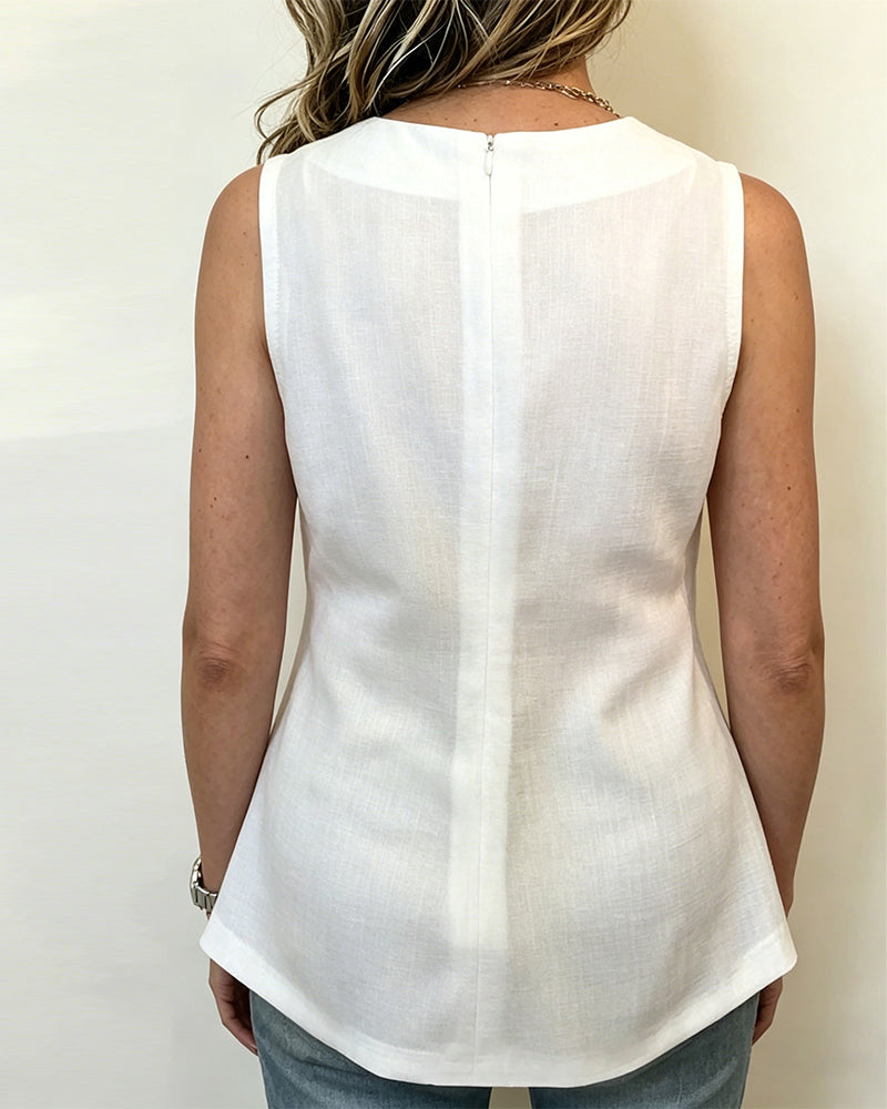 Tanktop Asymmetrisch Kontrastfarbe Patchwork