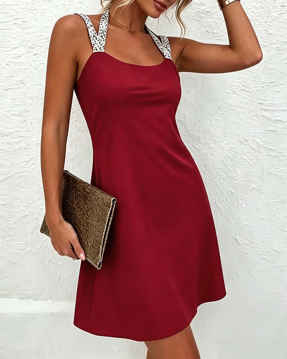 Kleid Träger Schimmer Cross Over Uni